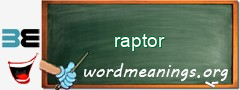 WordMeaning blackboard for raptor